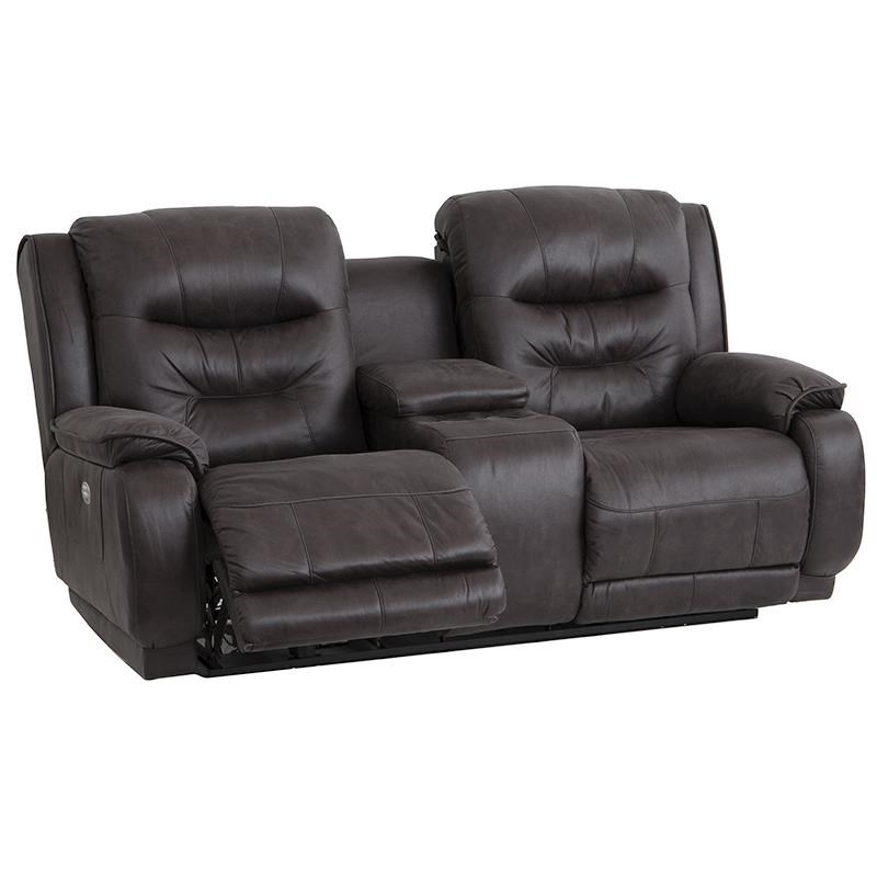 Southern Motion Crescent Double Reclining Console Sofa with Power
